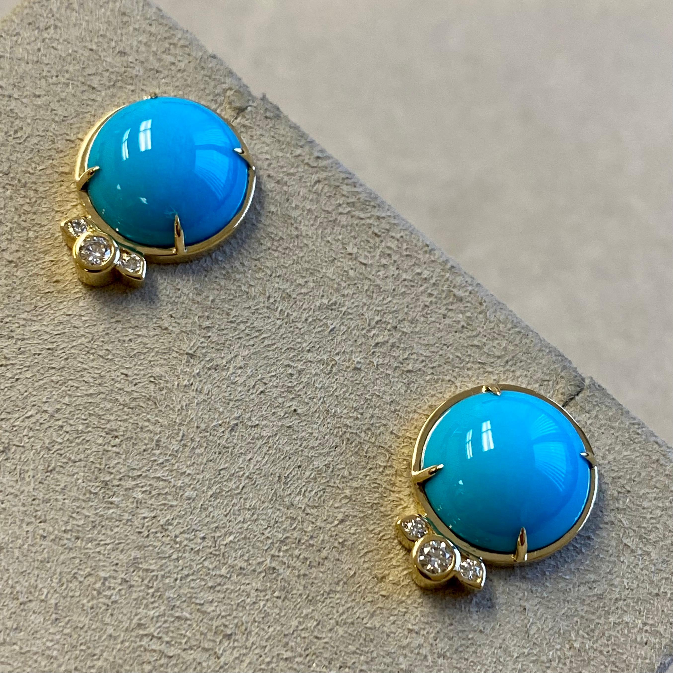 sleeping beauty turquoise earrings gold
