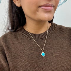 Syna Yellow Gold Sleeping Beauty Turquoise Pendant with Diamonds