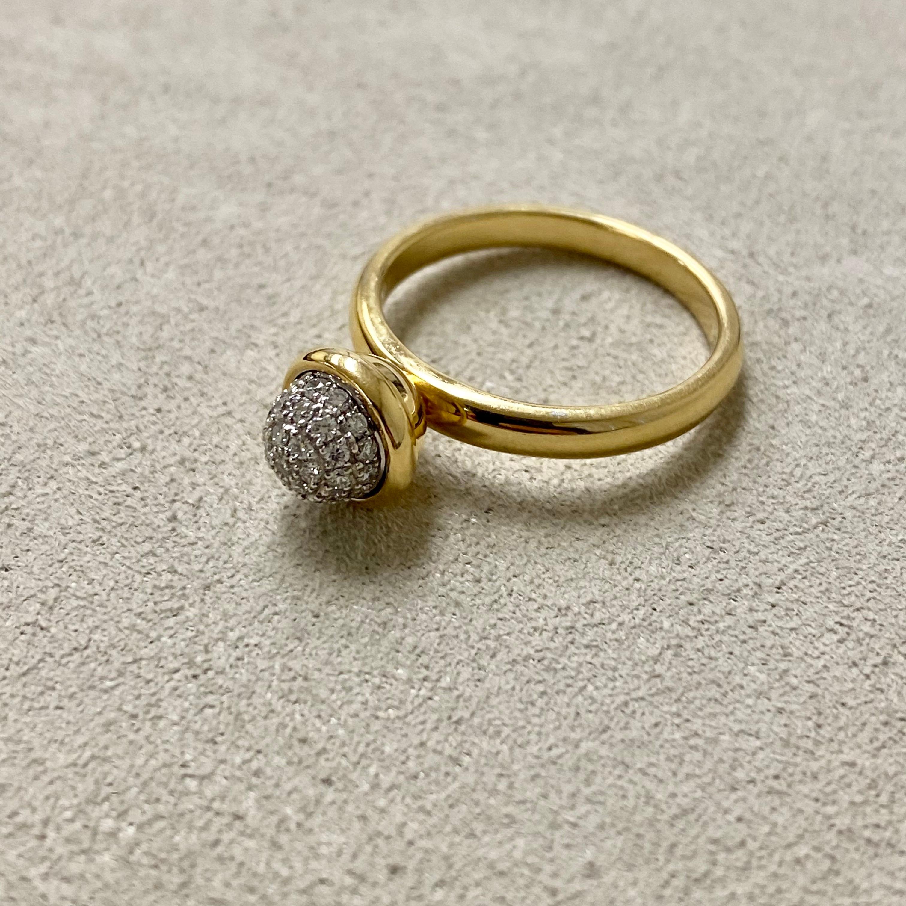 Contemporary Syna Yellow Gold Small Diamond Pave Ring For Sale
