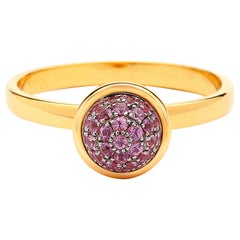 Syna Yellow Gold Small Pink Sapphire Pavé Ring