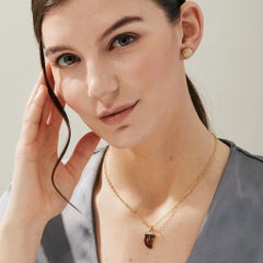 Syna Yellow Gold Smoky Quartz Tiger's Claw Pendant with Diamonds