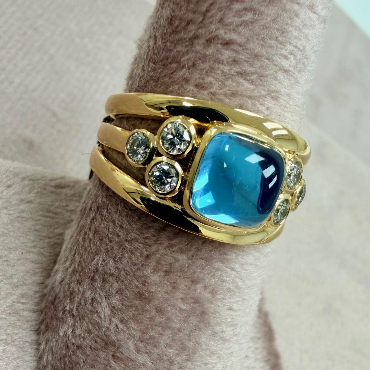 Créé en or jaune 18 carats
Topaze bleue 2.50 carats environ
Diamants 0,30 carat environ                          
Bague taille US 7



À propos des concepteurs ~ Dharmesh & Namrata

S'inspirant de petites choses, Jewell et Namrata Kothari ont créé
