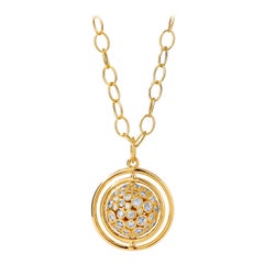 Syna Yellow Gold Swivel Pendant with Diamonds