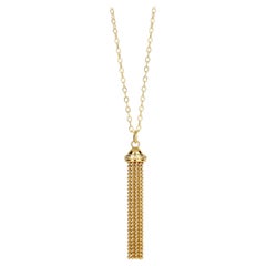 Syna Yellow Gold Tassel Pendant with Diamonds