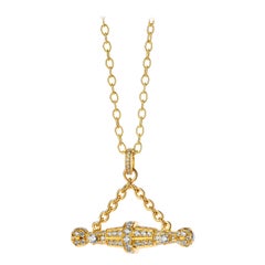 Syna Yellow Gold Toggle Pendant with Diamonds