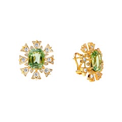 Boucles d'oreilles Syna en or jaune et tourmaline avec diamants