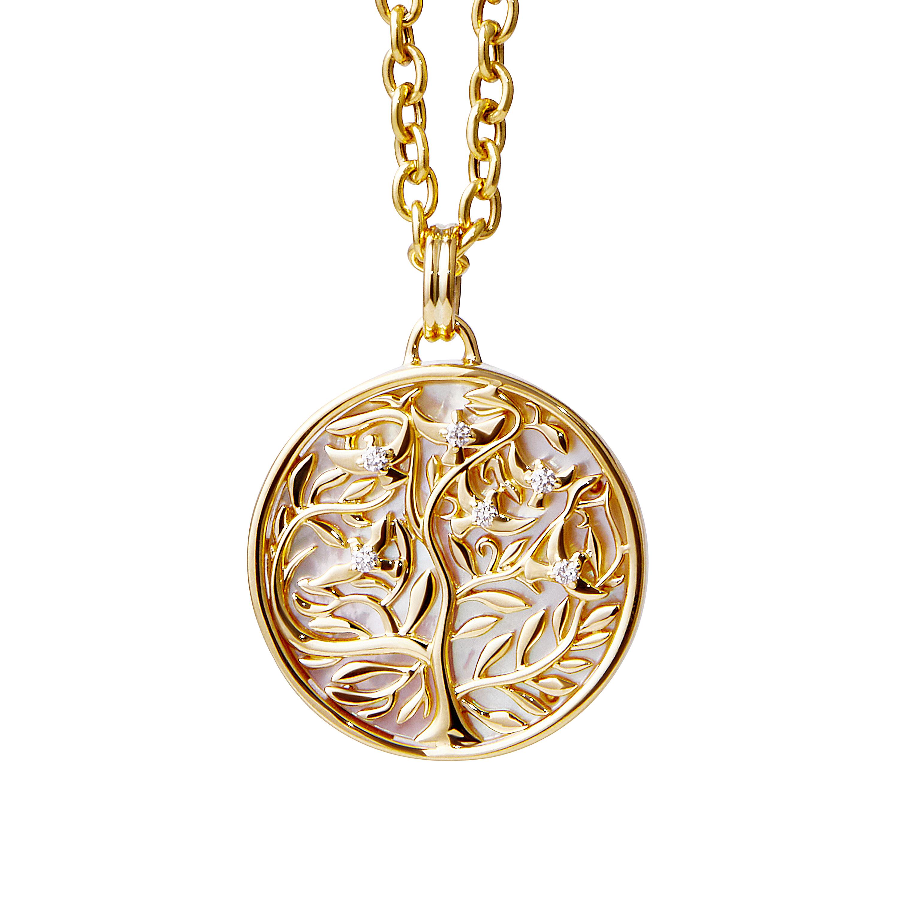 Created in 18 karat yellow gold
Mother of Pearl 8.50 carats approx.
Diamonds 0.50 carat approx.
Reversible pendant
Chain sold separately
Limited Edition



About the Designers ~ Dharmesh & Namrata

Drawing inspiration from little things, Dharmesh &