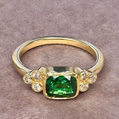 Bague Syna en or jaune avec tsavorite et diamants
