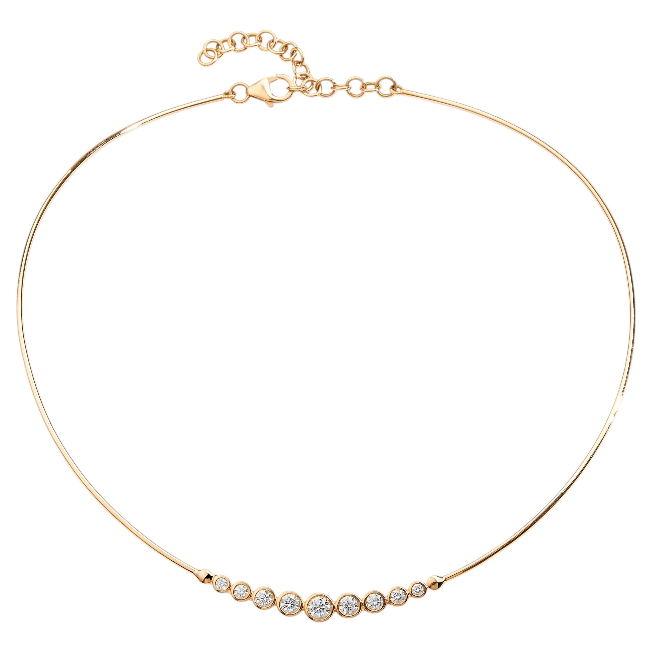 Collier « Tube » Syna en or jaune serti de diamants