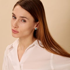 Pendientes de Turquesa de Oro Amarillo Syna con Diamantes