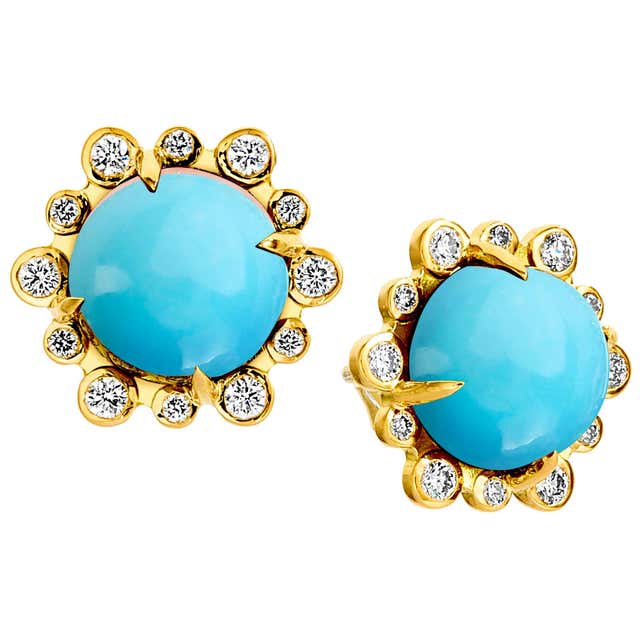 Van Cleef and Arpels Sweet Alhambra Clover Turquoise Mini Earstuds at ...