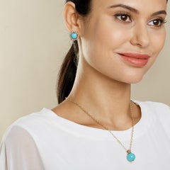 Syna Yellow Gold Turquoise Pendant with Diamonds