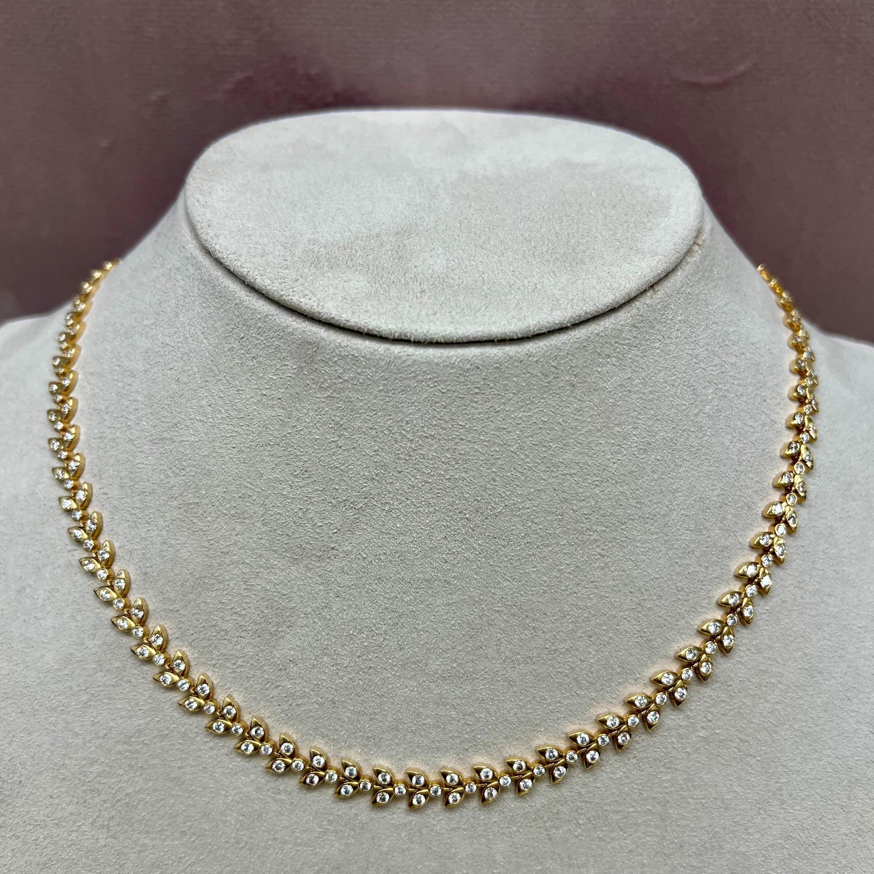 Women's Syna Yellow Gold Vine Necklace with Diamonds For Sale