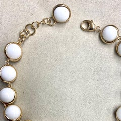 Syna Yellow Gold White Agate Bracelet