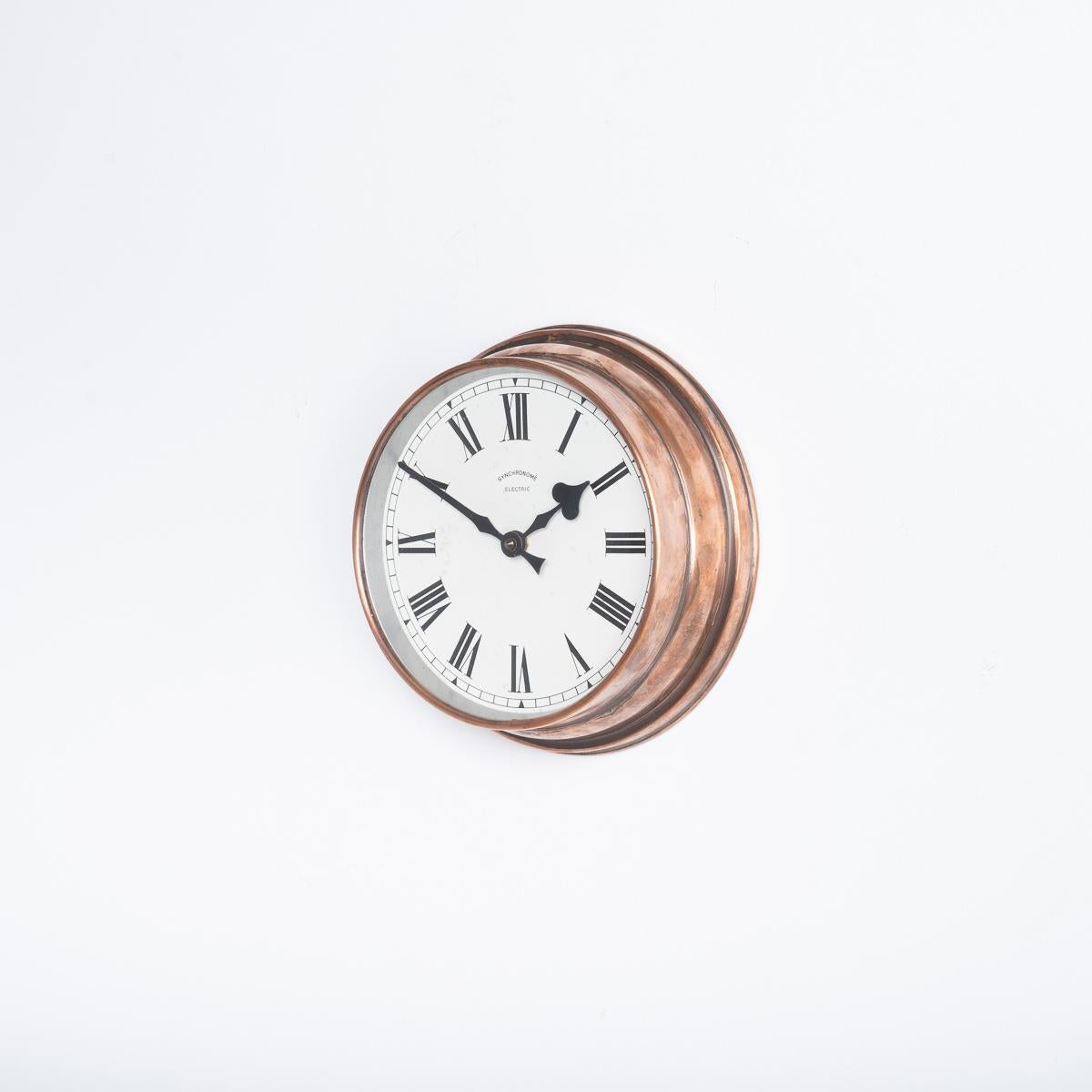 Synchronome Vintage Industrial Copper Case Wall Clock 3
