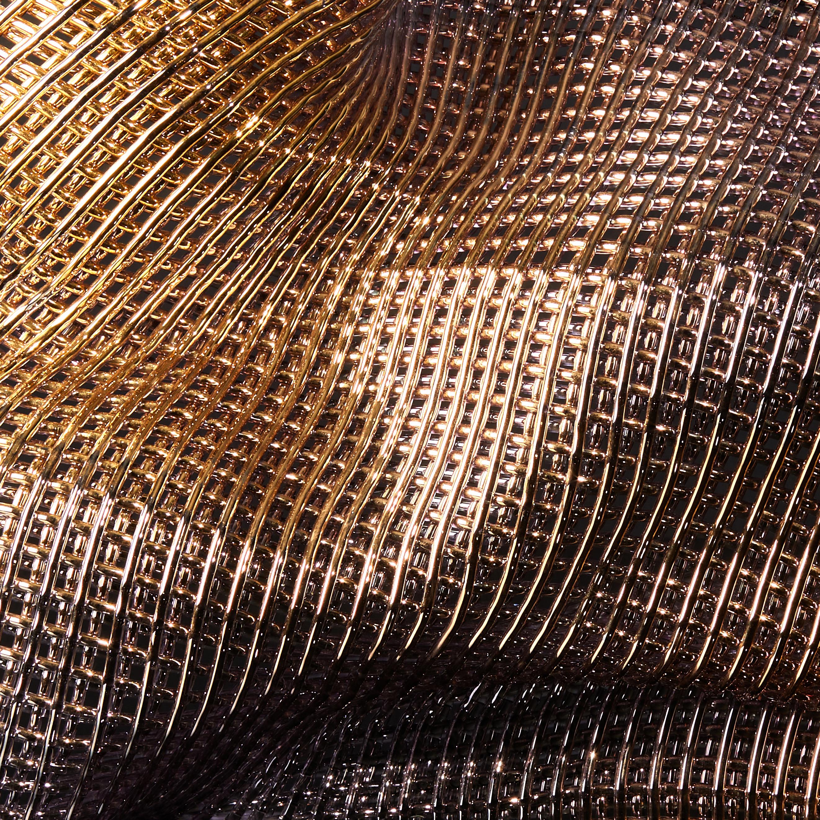 Contemporary Synchronous I, a Unique Gold and Woven Glass Sculpture by Cathryn Shilling