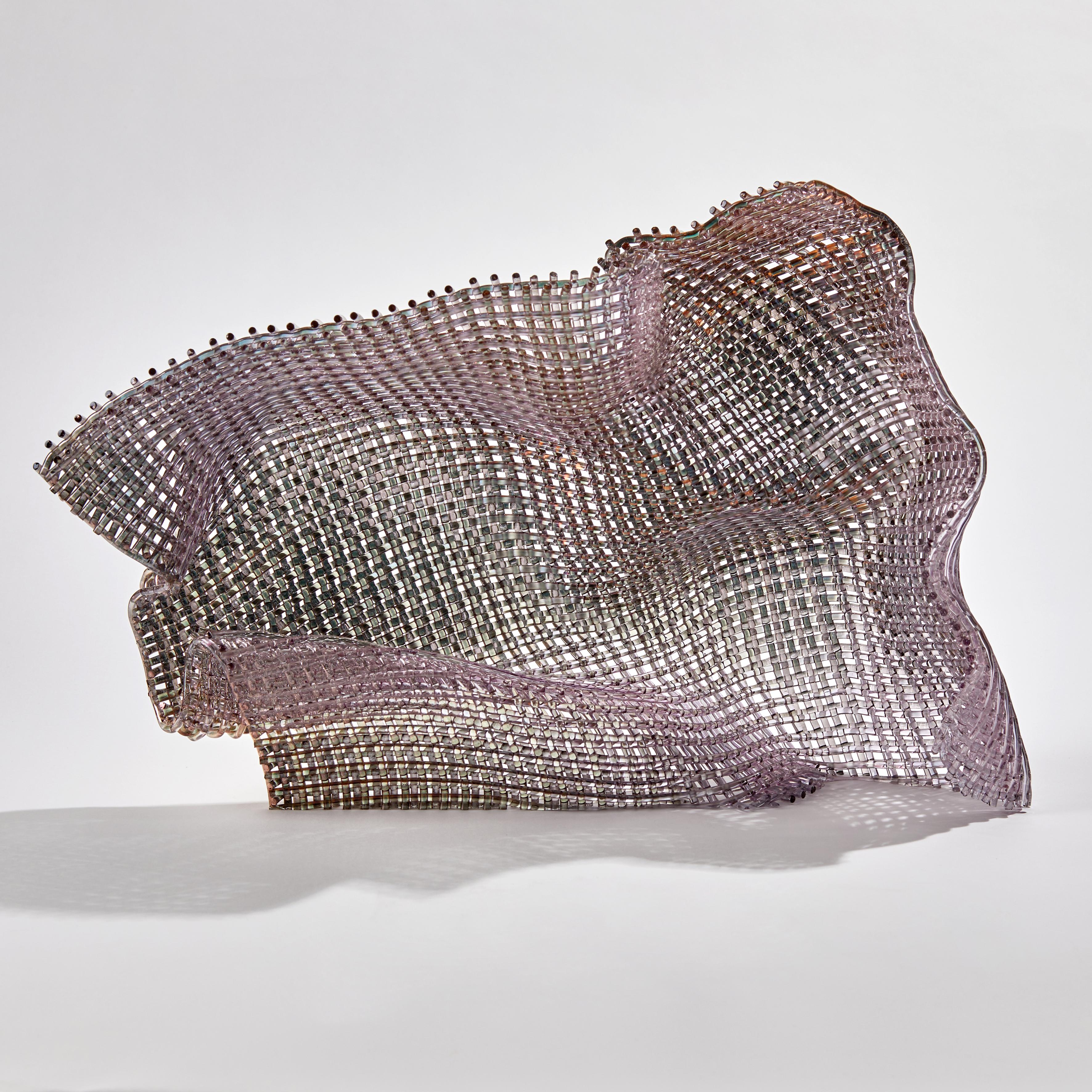 Hand-Crafted Synchronous I, a Unique Gold and Woven Glass Sculpture by Cathryn Shilling