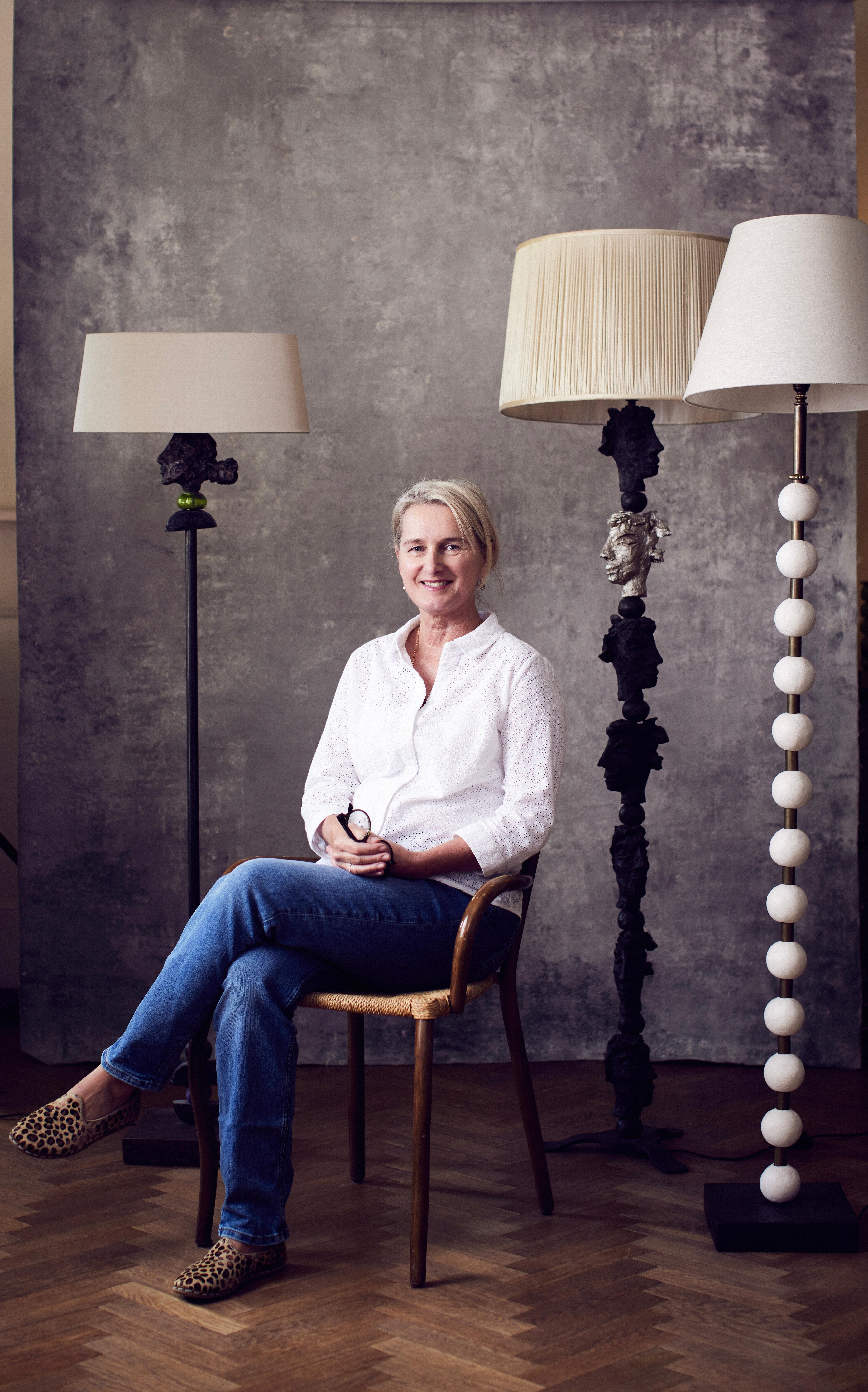 'Synergy' Table Lamp in Green, Contemporary European Design Latón en venta