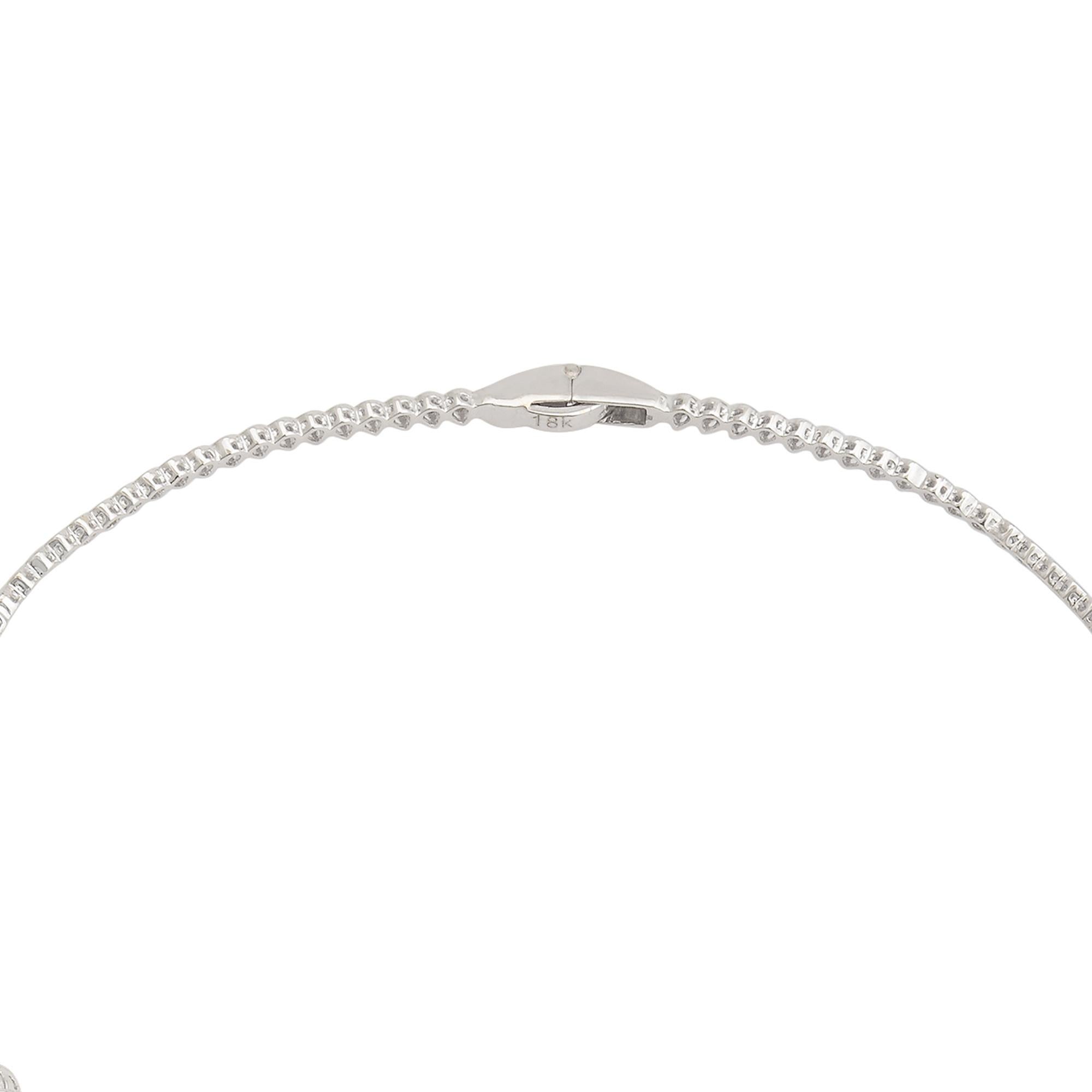 Blau verarbeitete Edelstein Kragen Manschette Halskette Birne Diamant 18k Weißgold Schmuck (Tropfenschliff) im Angebot