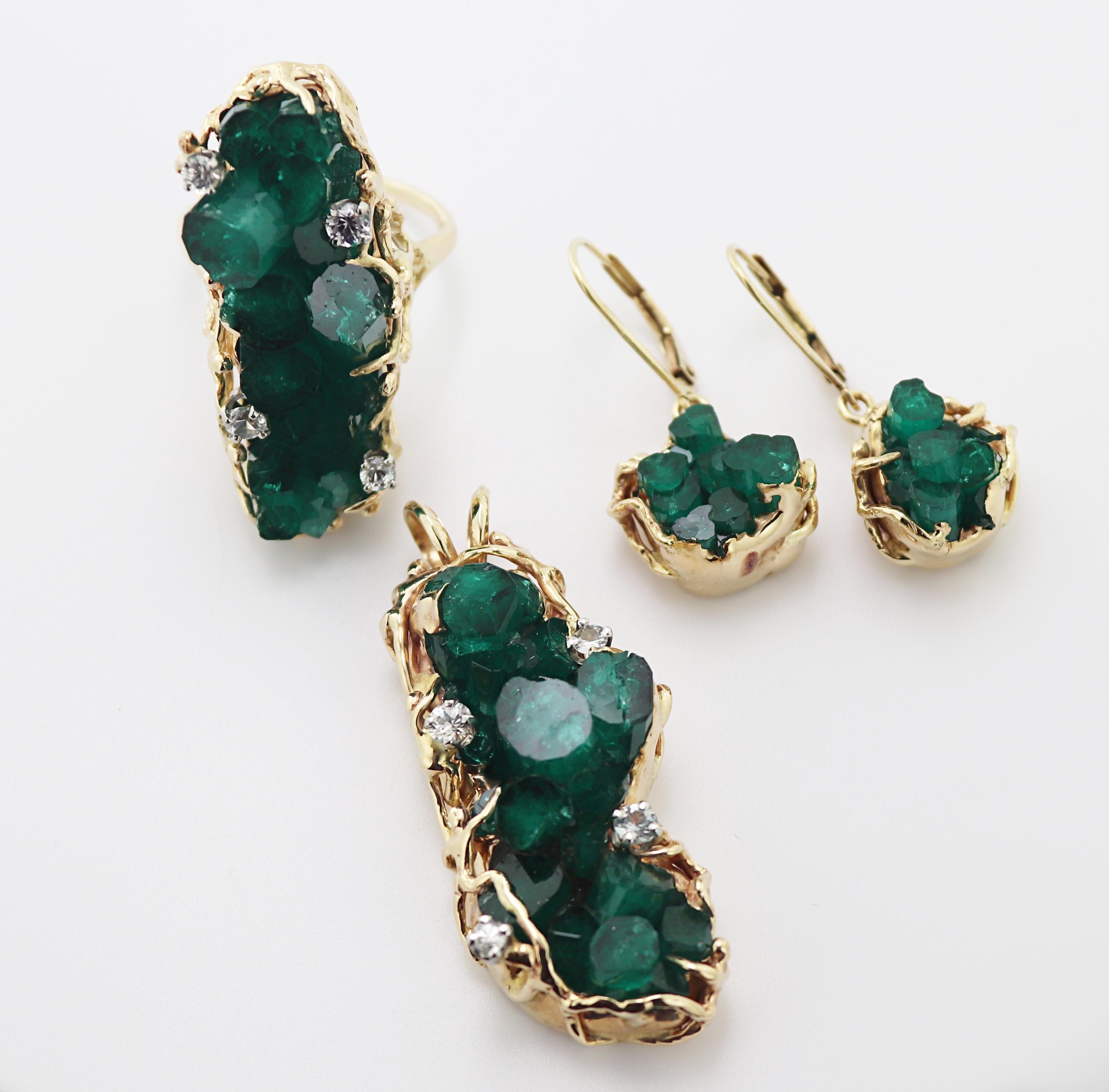 synthetic emerald earrings
