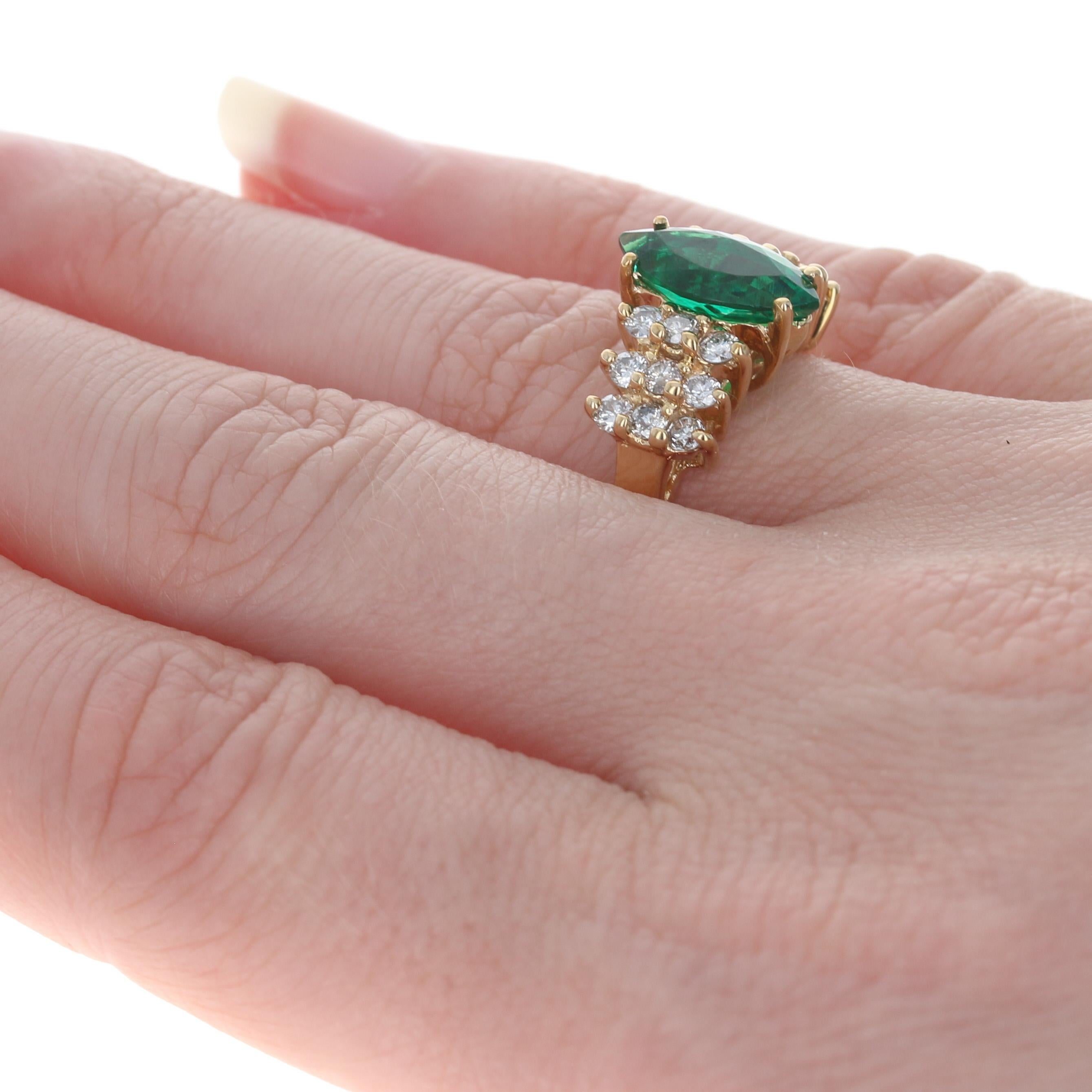 Damen Smaragd & Diamant Brillanten Gesamt 0,11ct VS Ring Kombination Emerald