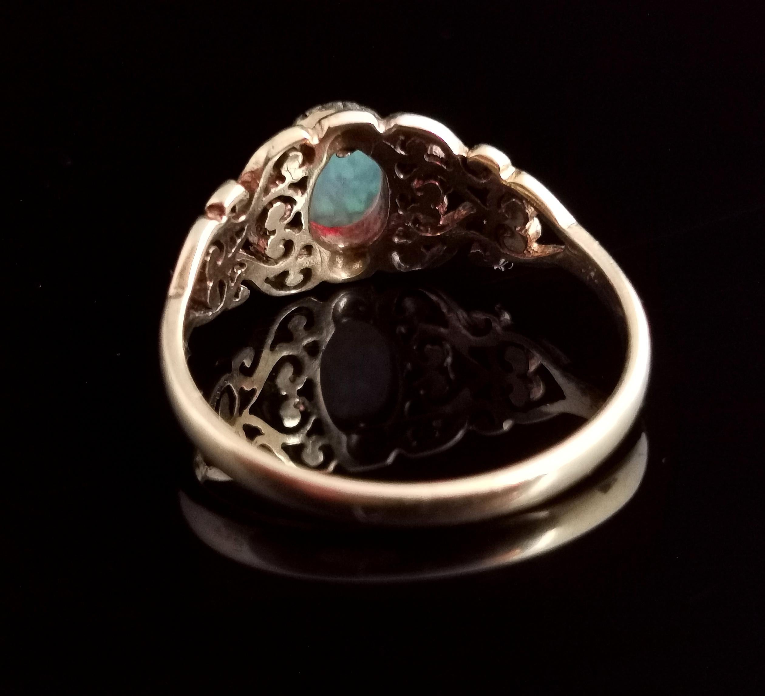 Der synthetische Opal-Kleid-Ring, 9 Karat Gelbgold 5