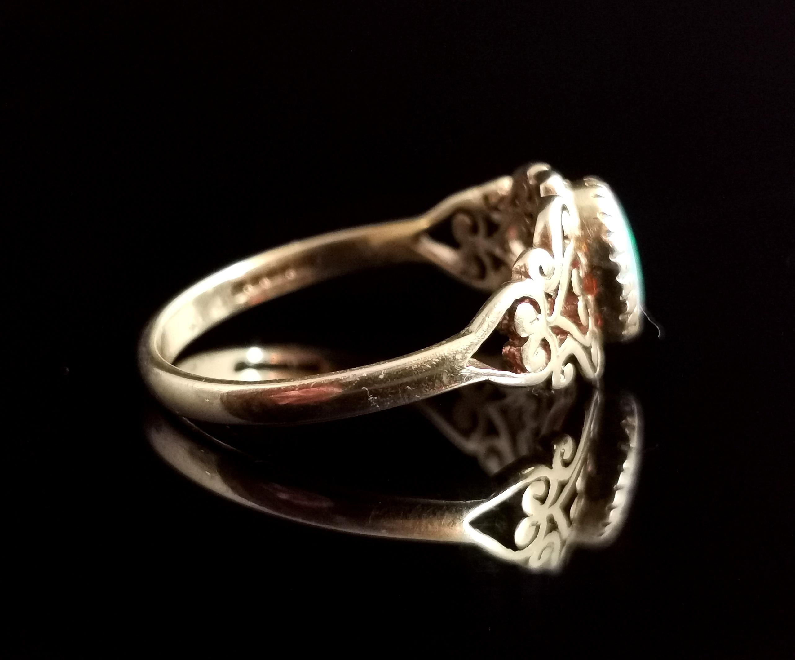 Der synthetische Opal-Kleid-Ring, 9 Karat Gelbgold 3