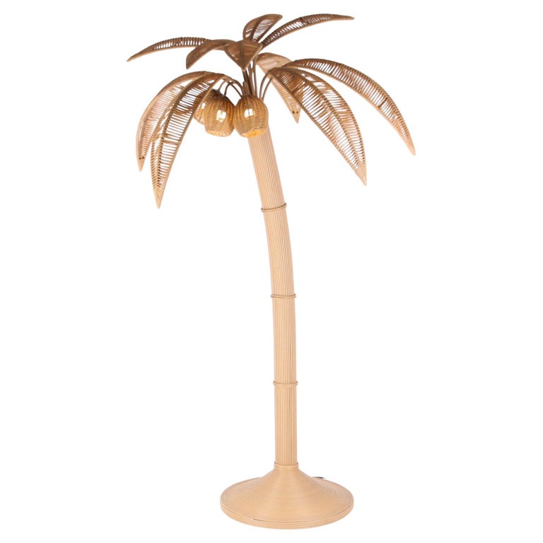 Synthetische Stehlampe „Rattan“ Kokosnussbaum / Palme Outdoor im