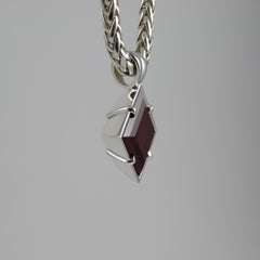Synthetic Ruby Sterling Silver Pendant