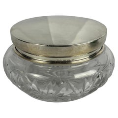 Synyer & Beddoes Sterling Silver & Cut Glass Vanity Jar Circa 1918