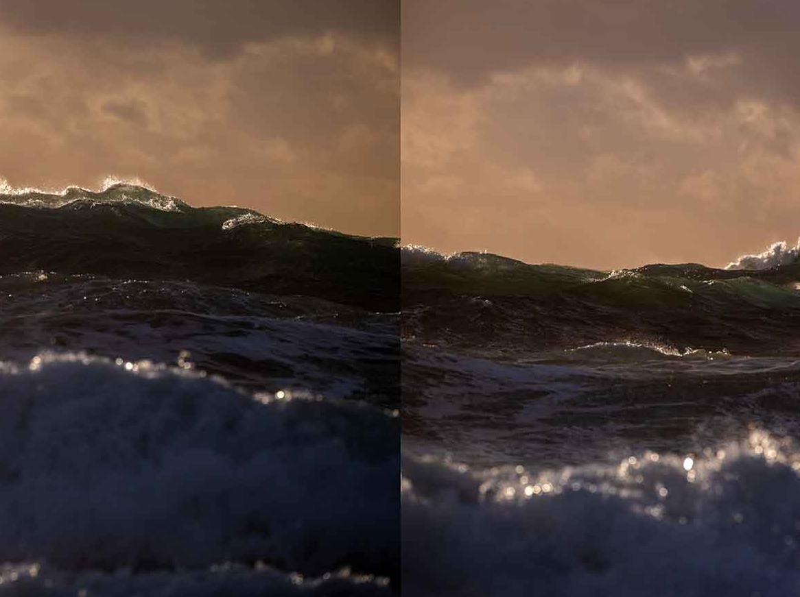 NAMI_T01-T02 - Noir Color Photograph par Syoin Kajii