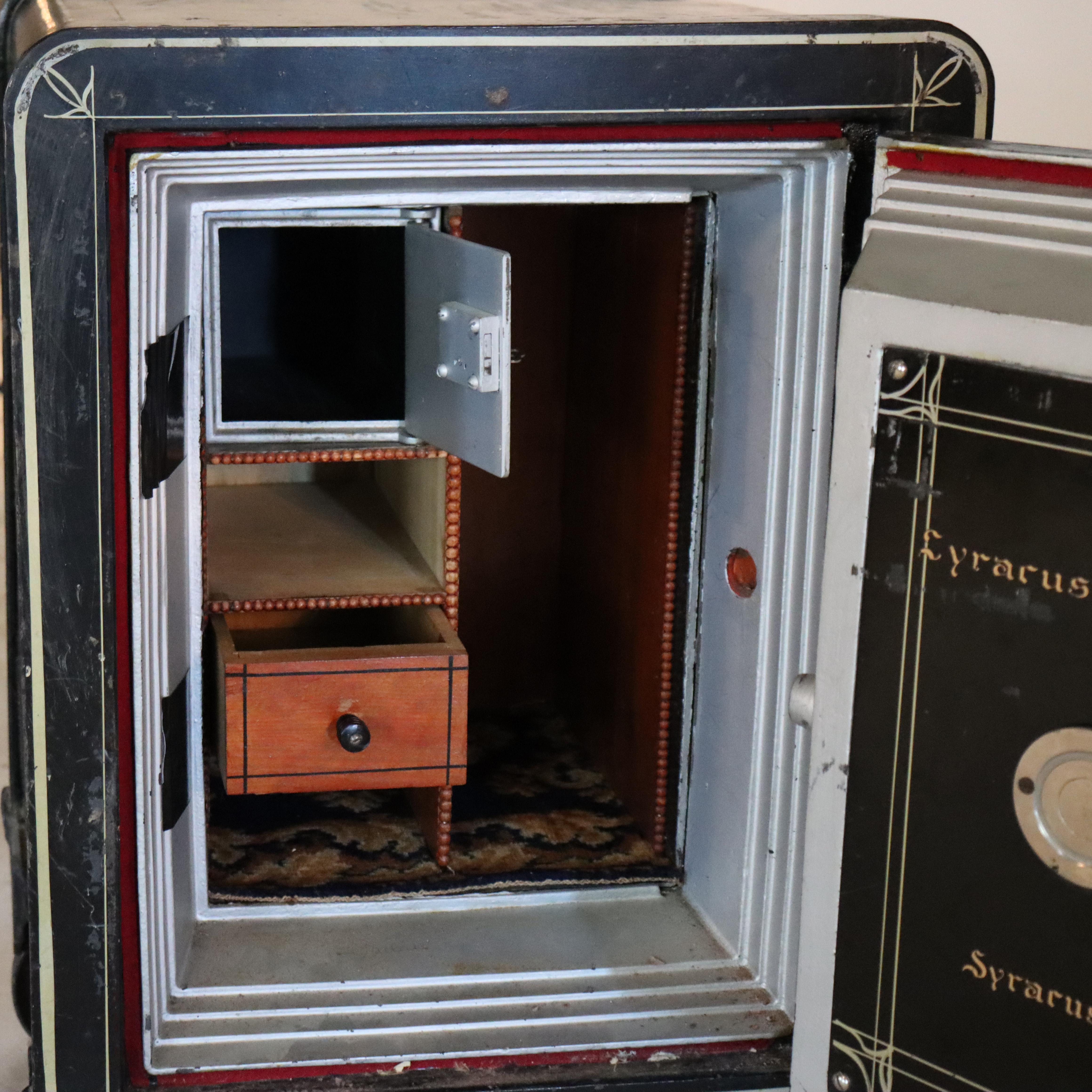 Syracuse Safe Co. Yale Steel Combination Lock Safe with Painted Scene c1890 For Sale 5