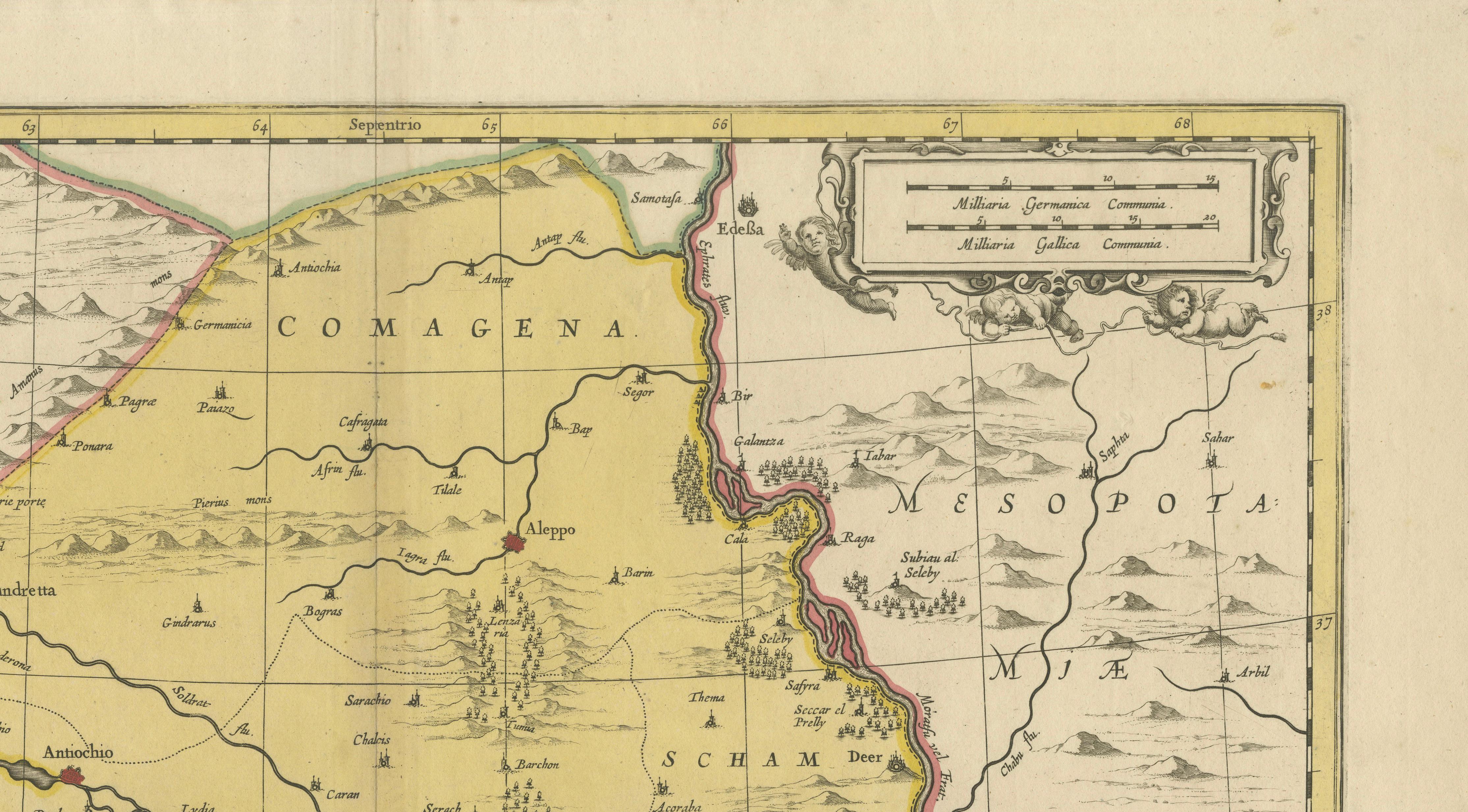 Syria Map Valk & Schenk, Hand Colored Engraving, Amsterdam, c.1700