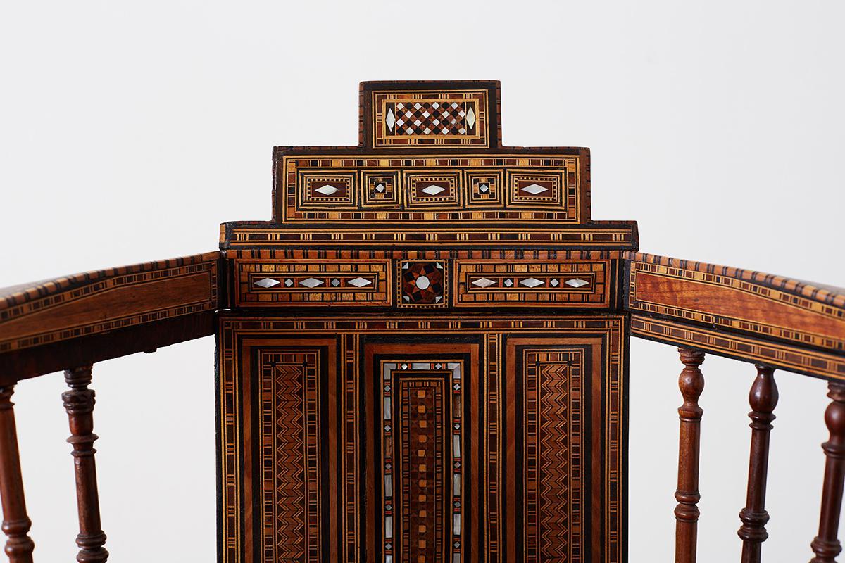 Syrian Armchair With Inlay Moorish Designs For Sale 2