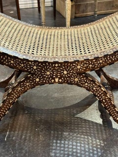 Syrian Bone Inlaid Shaped Bench