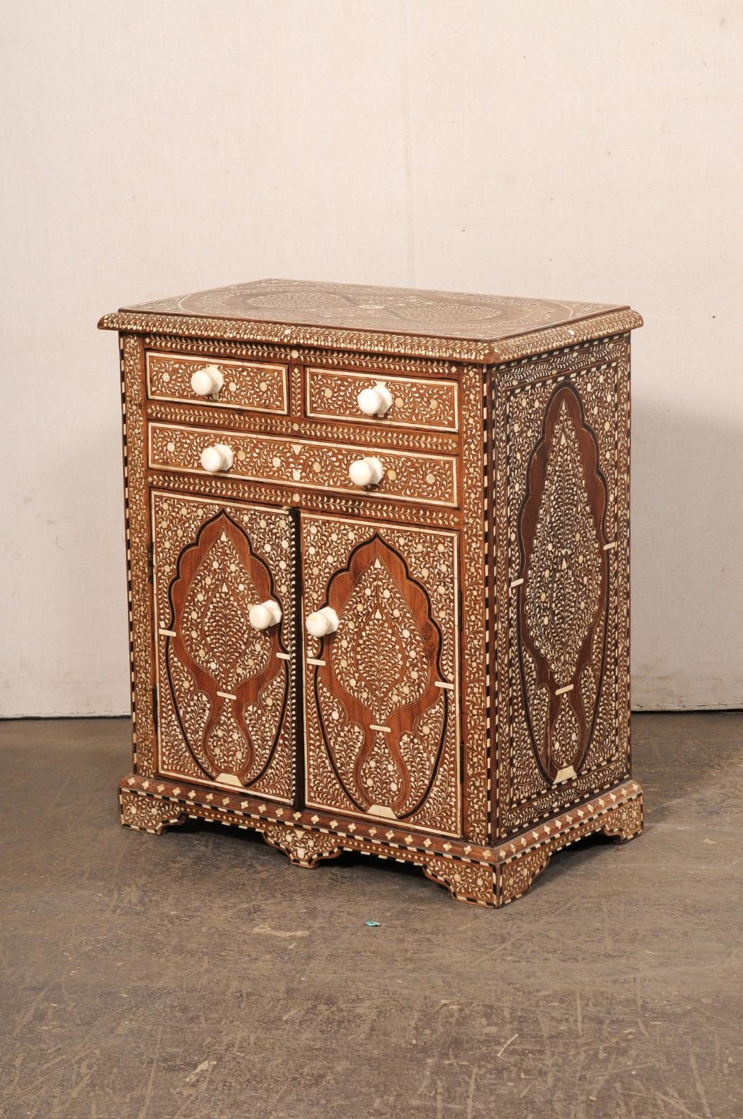 Syrian Cabinet w/Bone Inlay- Cute Size! For Sale 6