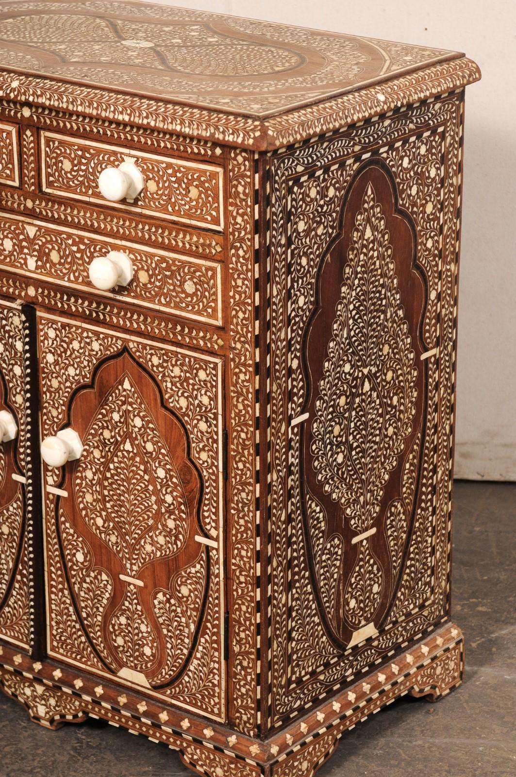 Syrian Cabinet w/Bone Inlay- Cute Size! For Sale 7