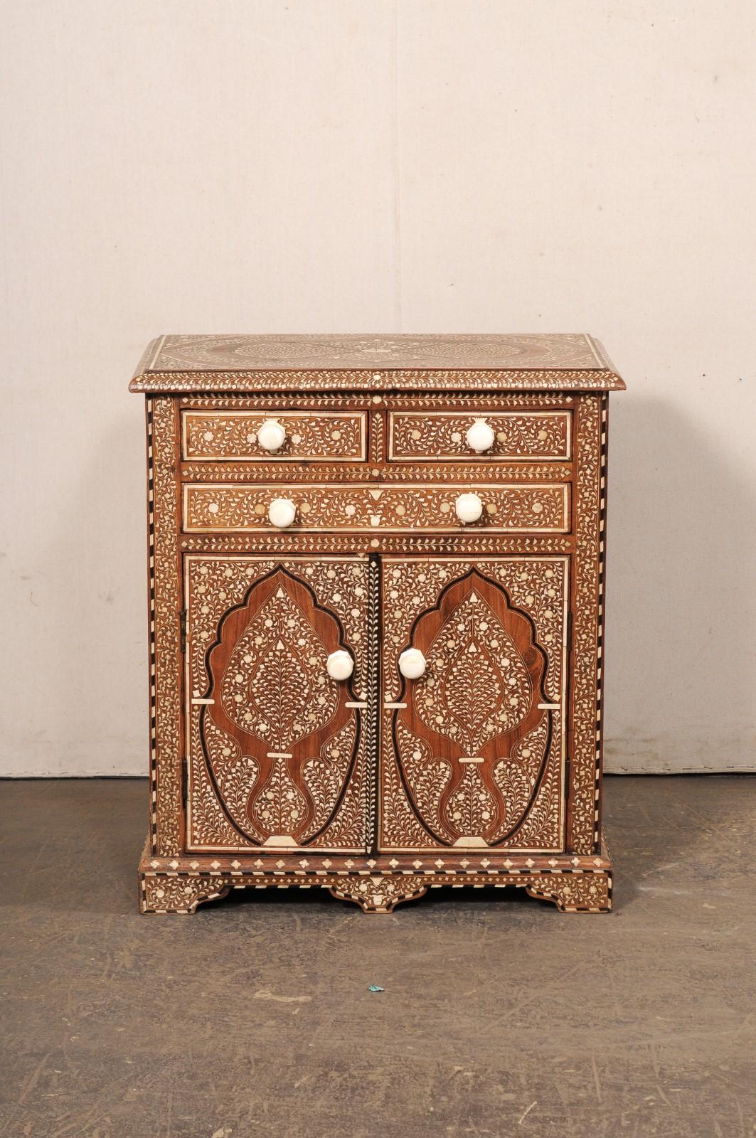 Syrian Cabinet w/Bone Inlay- Cute Size! For Sale 8