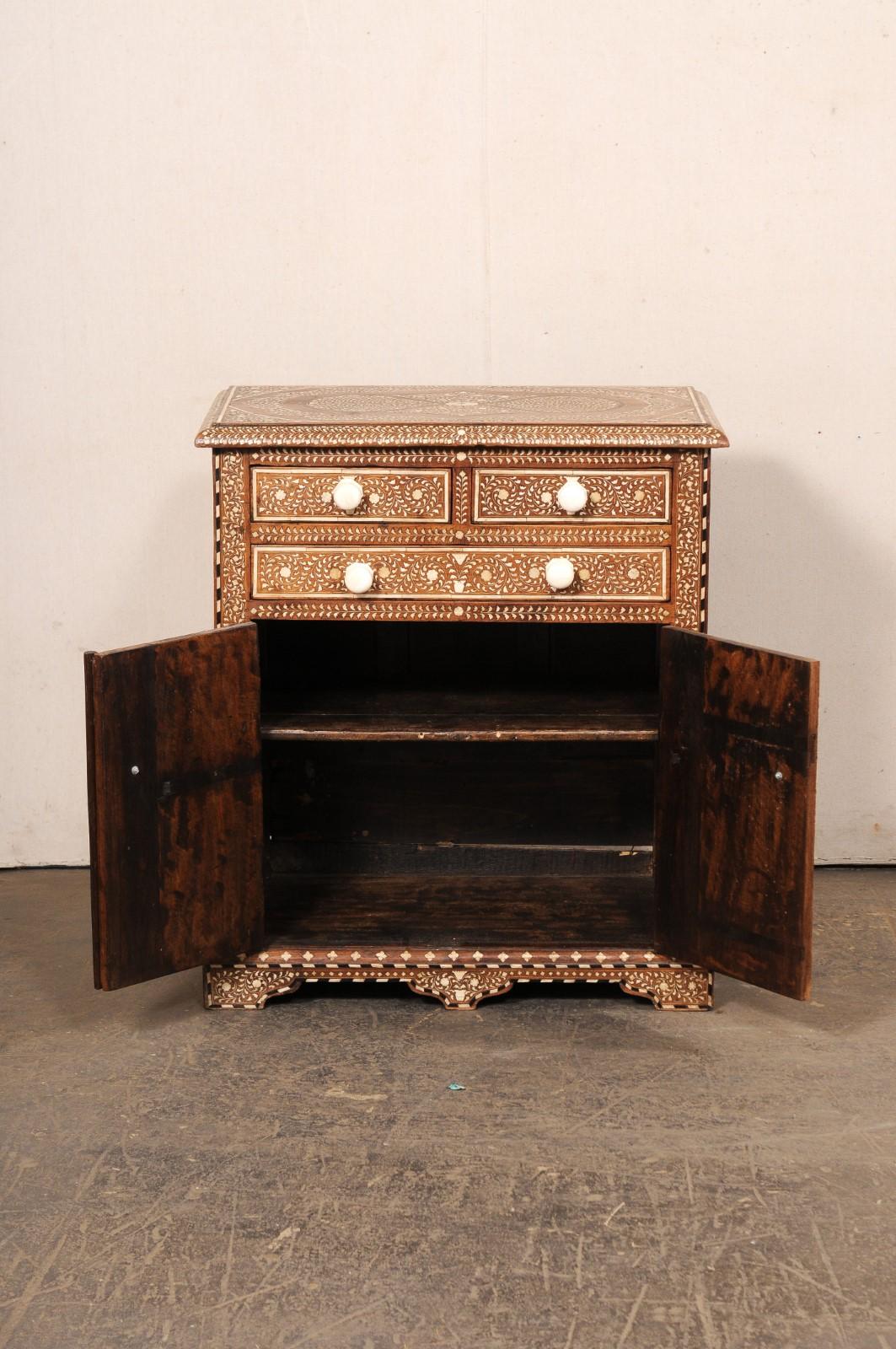 Syrian Cabinet w/Bone Inlay- Cute Size! For Sale 9