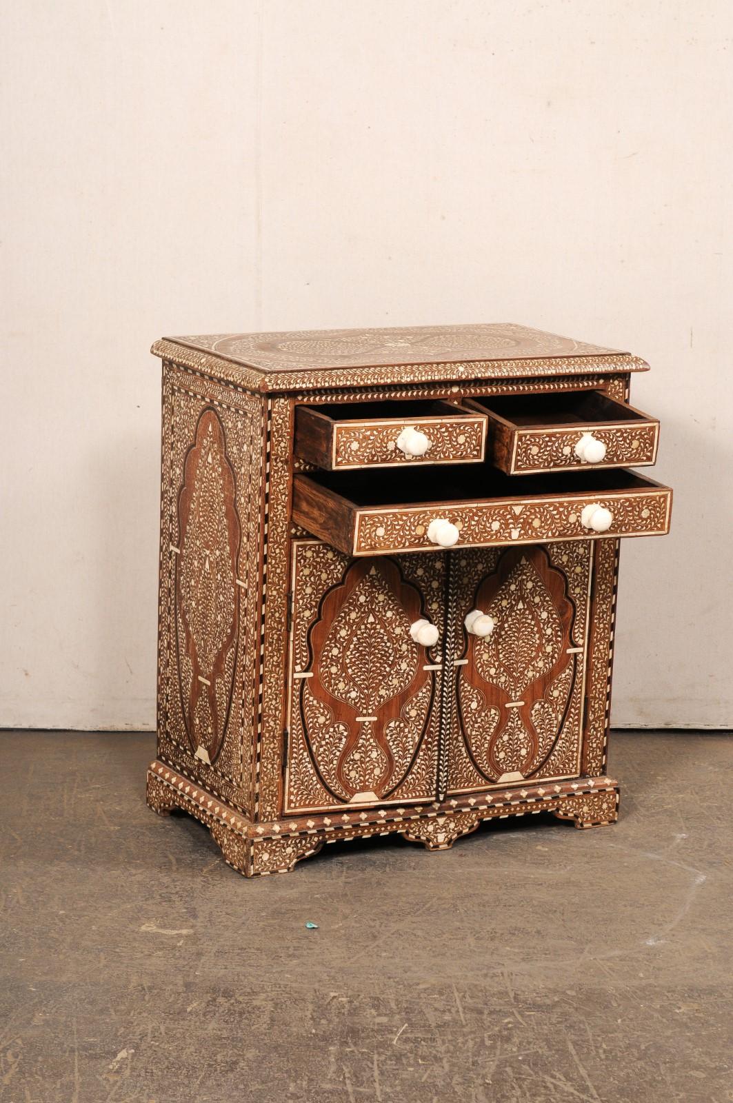 Syrian Cabinet w/Bone Inlay- Cute Size! For Sale 11