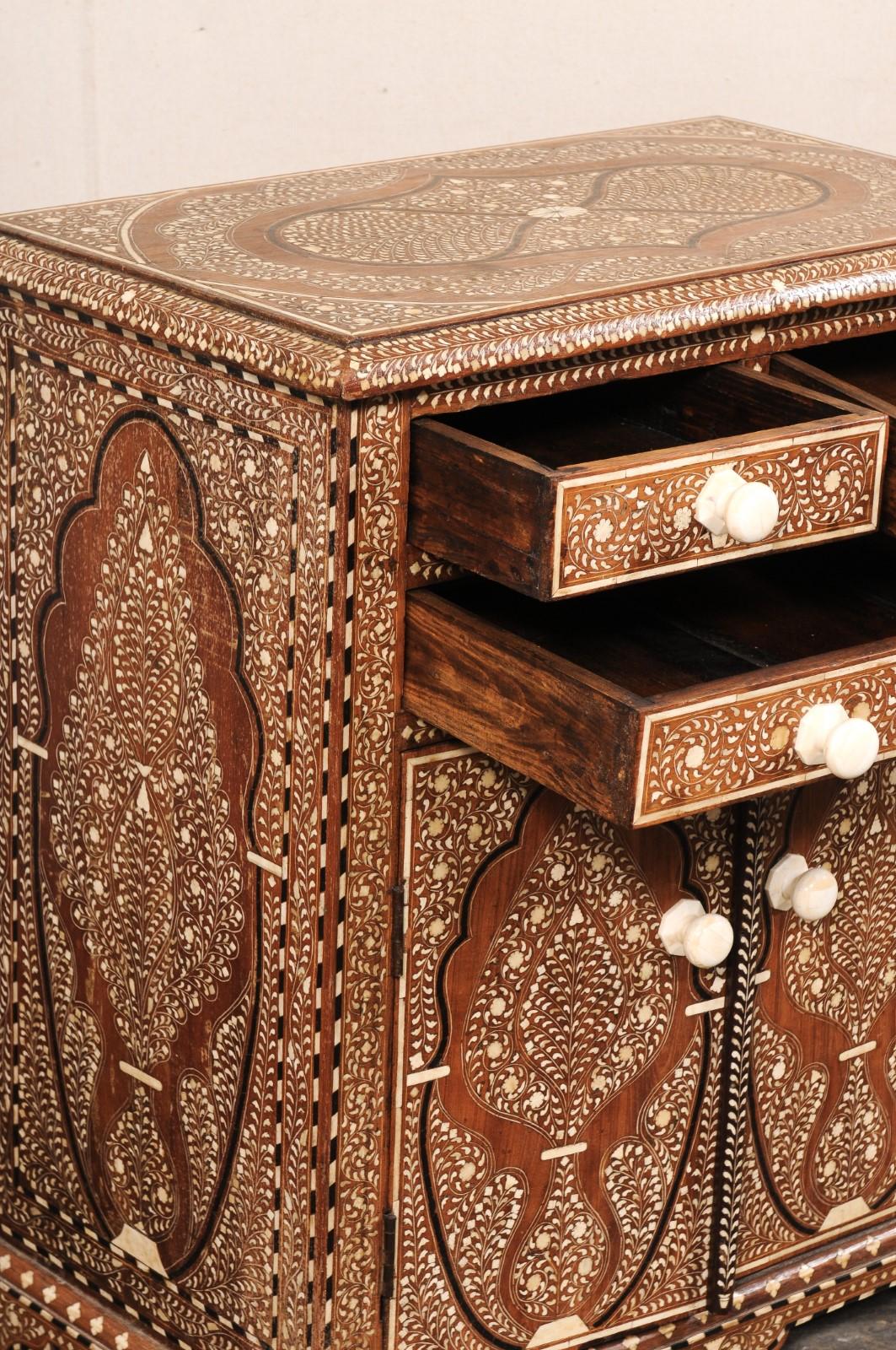 20th Century Syrian Cabinet w/Bone Inlay- Cute Size! For Sale