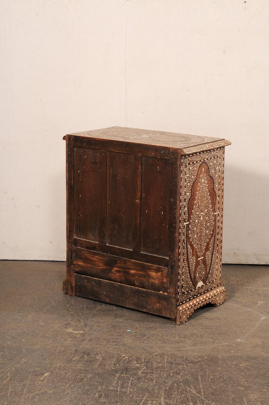 Syrian Cabinet w/Bone Inlay- Cute Size! For Sale 2