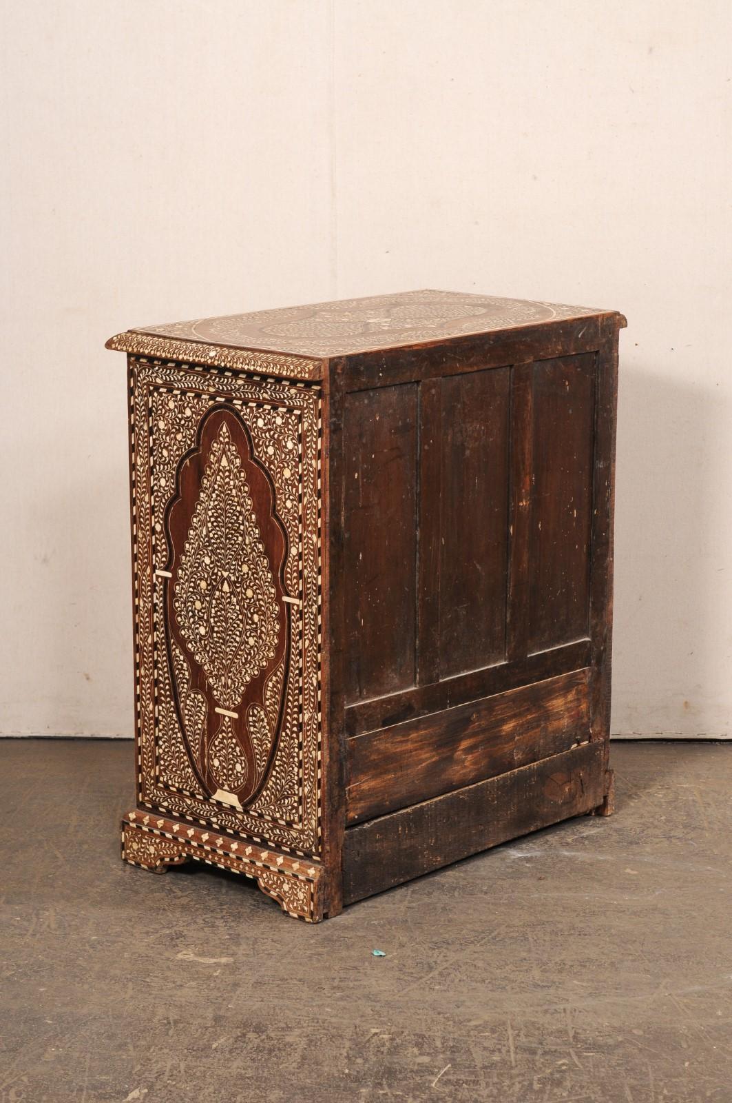 Syrian Cabinet w/Bone Inlay- Cute Size! For Sale 4