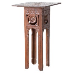 Syrian Chip-Carved Side Table, Early-Mid 20th Century