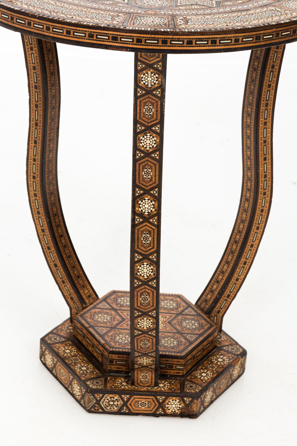Syrian Circular Side Table, circa 1960s In Good Condition In Stamford, CT