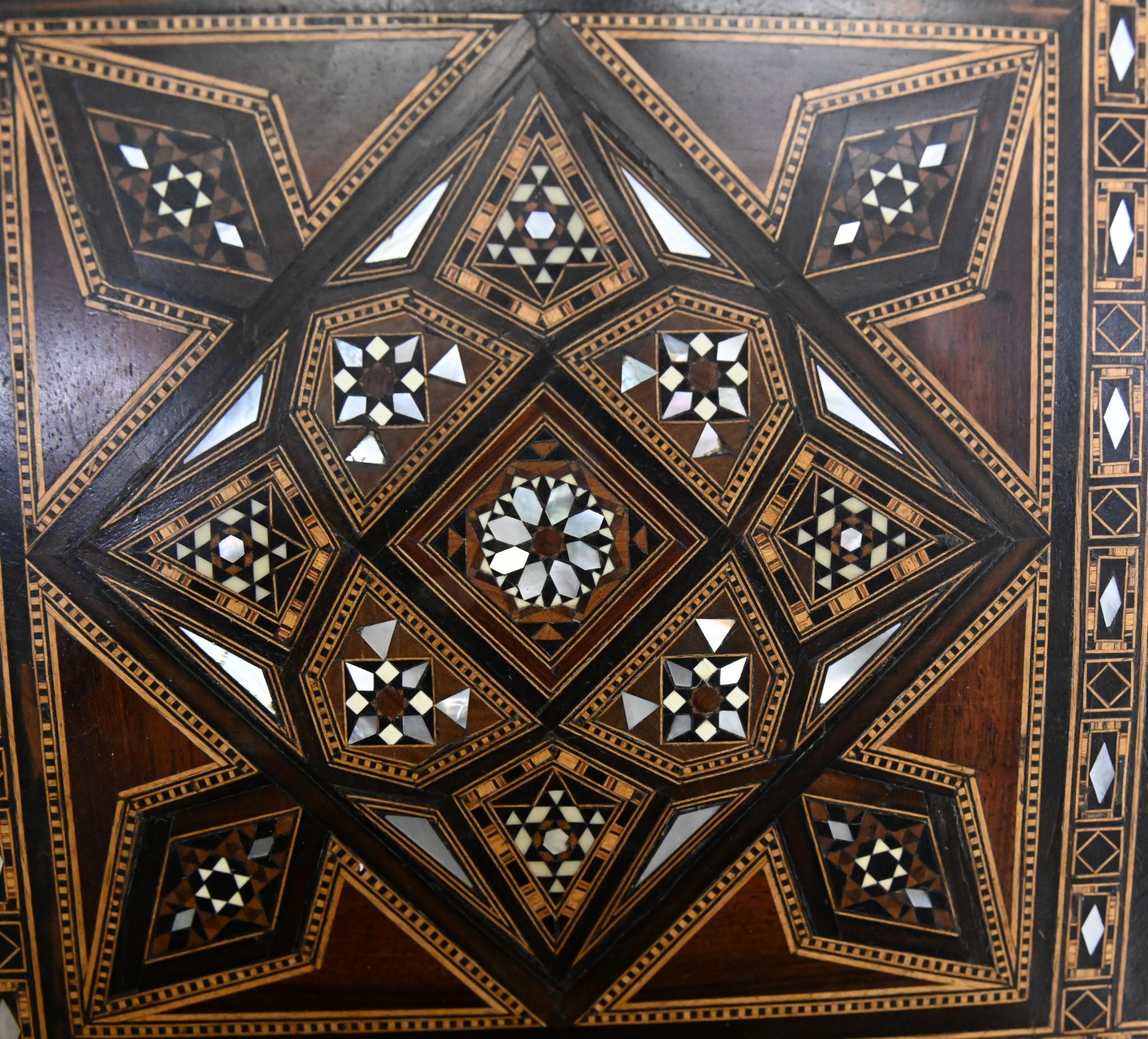 Syrian Damascan Desk and Chair Set Arabic Inlay 10