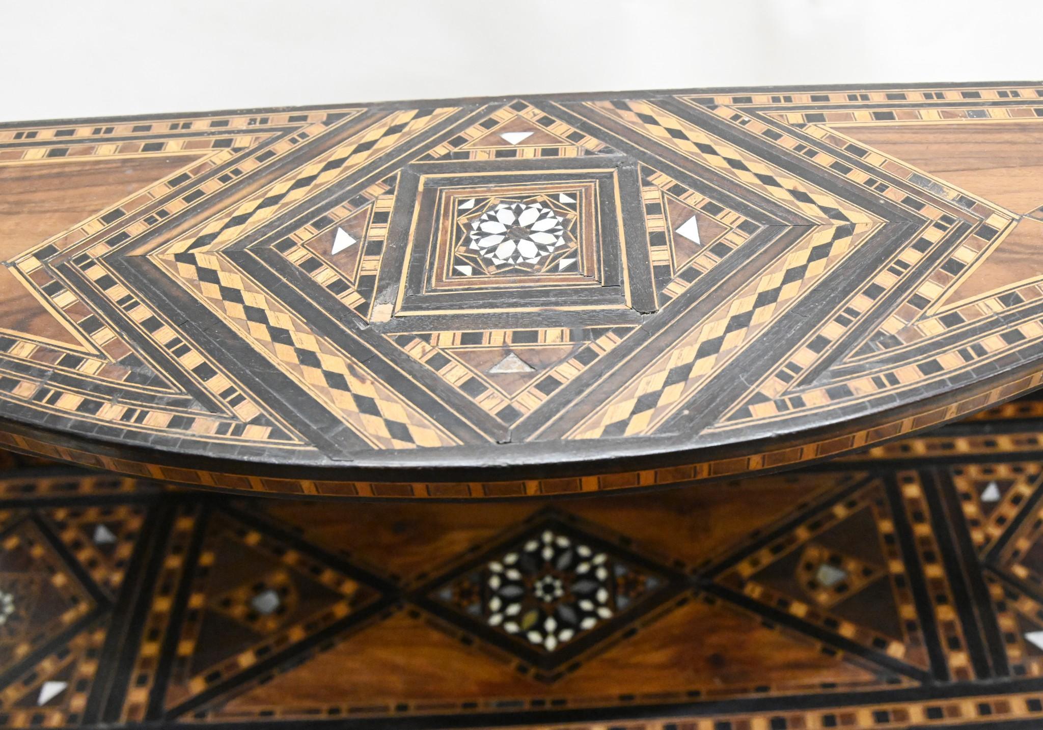 Syrian Damascan Desk and Chair Set Arabic Inlay 12