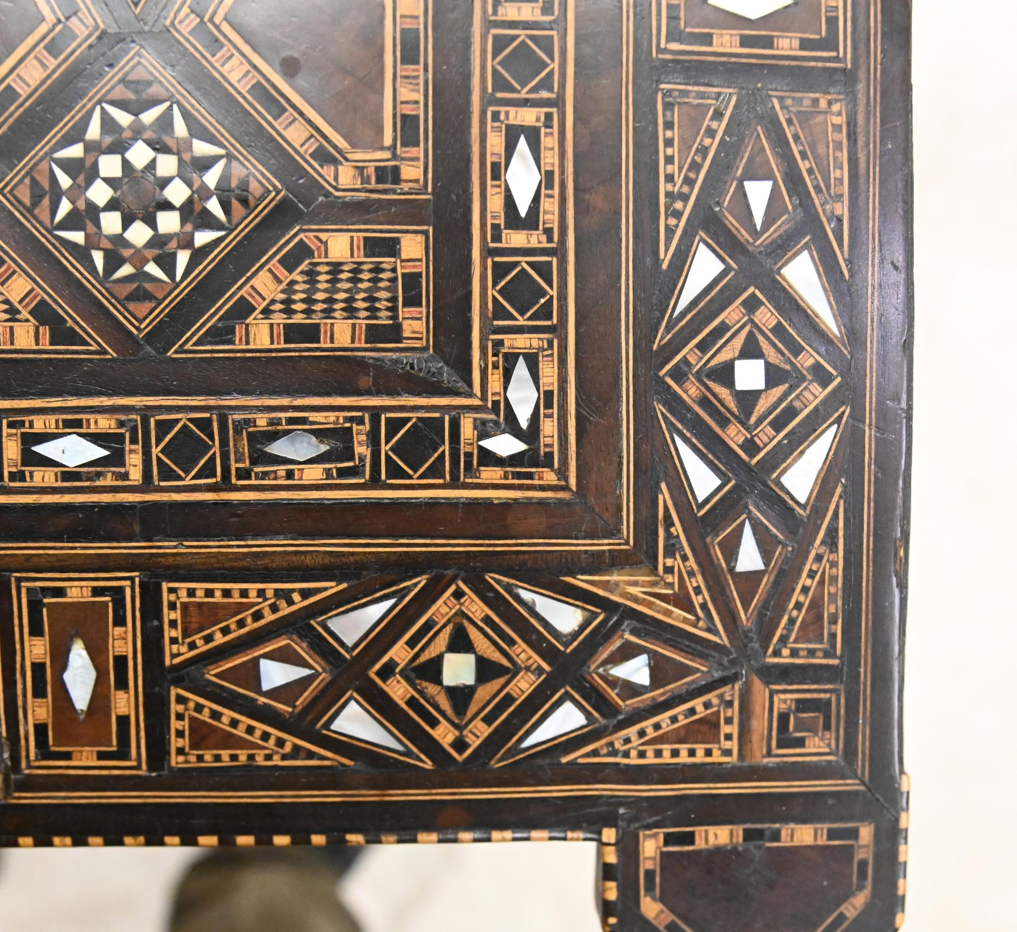 Syrian Damascan Desk and Chair Set Arabic Inlay 13