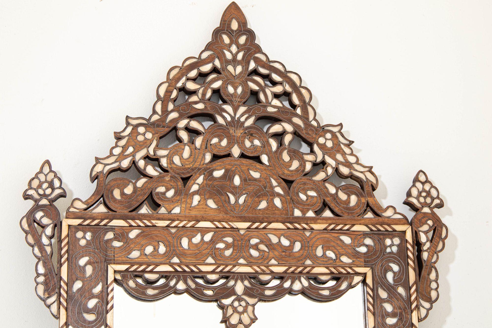 Inlay Damascene Moorish Bone Inlaid Mirrors With Floral Motif 52