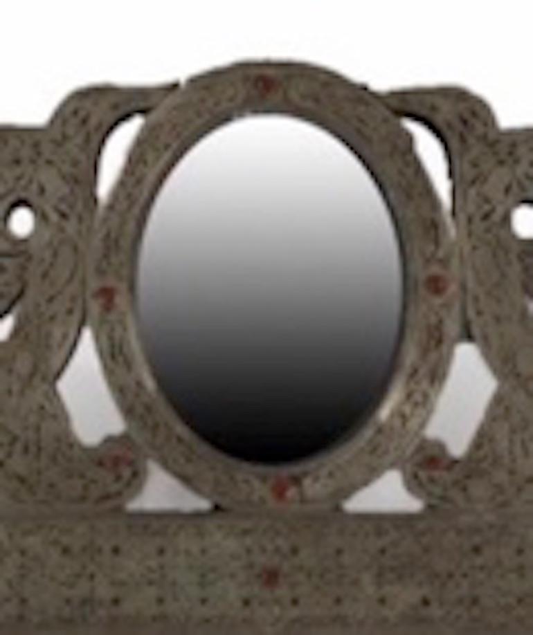 Syrian Damascus Ornate Full Length Mirror In Good Condition For Sale In Tetbury, GB